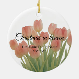 Adorno De Cerámica Tulipán conmemorativo de Navidad en el cielo