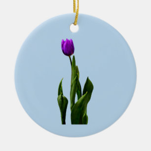 Adorno De Cerámica Tulipán púrpura simple