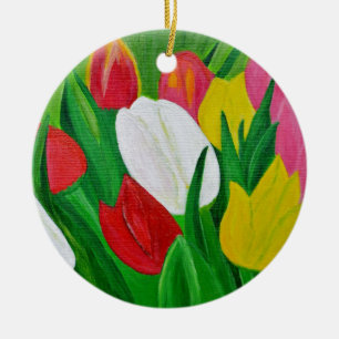 Adorno De Cerámica Tulipanes 2a