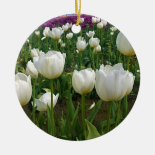 Adorno De Cerámica Tulipanes blancos en un campo, Oregón