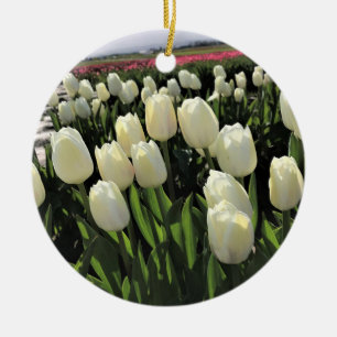 Adorno De Cerámica Tulipanes blancos en un campo, Oregón