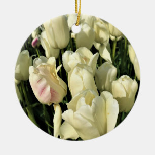 Adorno De Cerámica Tulipanes blancos, Oregón