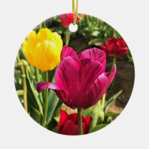 Adorno De Cerámica Tulipanes de primavera, Oregón