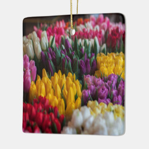 Adorno De Cerámica Tulipanes Multicolores