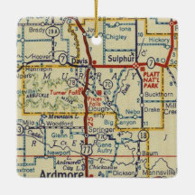 Turner Falls OK Vintage Map