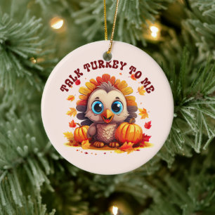 Adorno De Cerámica Turquía y oliage otoñal