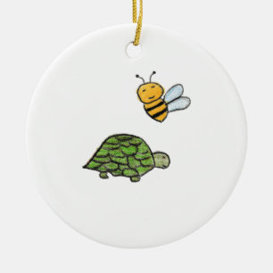 Adorno De Cerámica Turtle Bumblebee