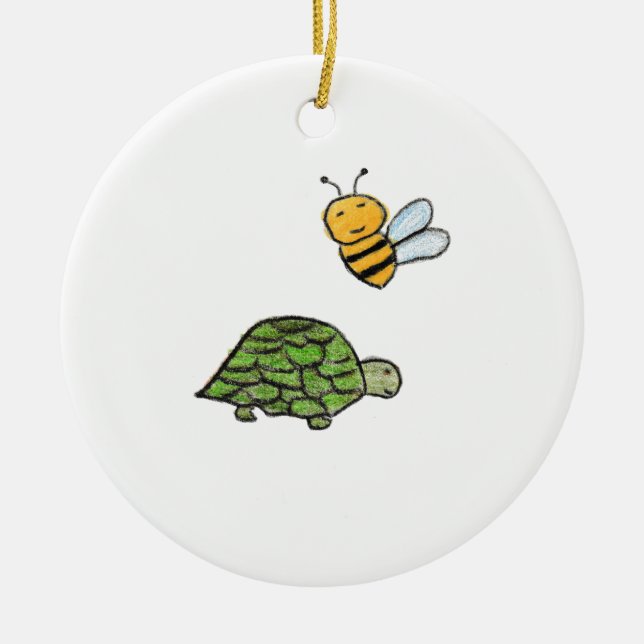 Adorno De Cerámica Turtle Bumblebee (Frente)