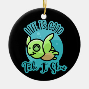 Adorno De Cerámica Turtle Lover   La Vida Es Buena Con Una Tortuga