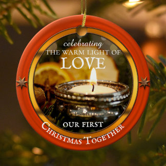 Adorno De Cerámica Tus Navidades de festividad fotográfica con velas