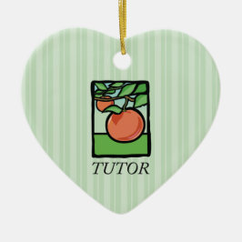 Adorno De Cerámica Tutor, Maestro Gracias, Manzana