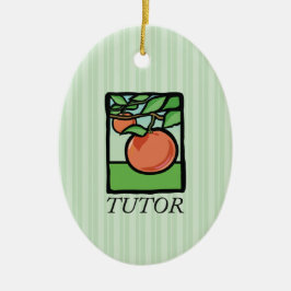 Adorno De Cerámica Tutor, Maestro Gracias, Manzana
