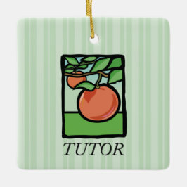 Adorno De Cerámica Tutor, Maestro Gracias, Manzana
