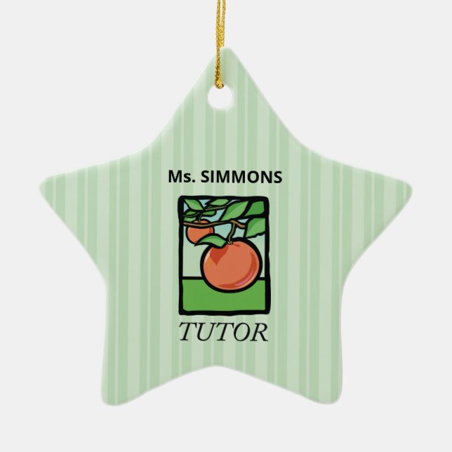 Adorno De Cerámica Tutor, profesor Gracias, Apple (Frente)