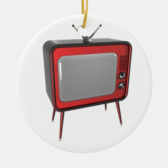 Adorno De Cerámica TV retra roja (Frente)