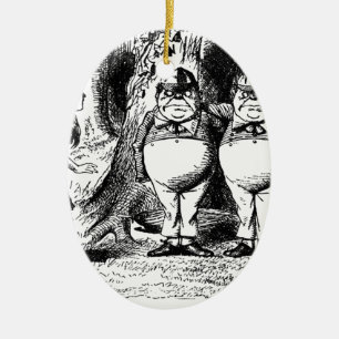 Adorno De Cerámica Tweedle Dum y Tweedle Dee