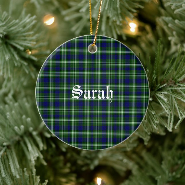 Adorno De Cerámica Tweedside District Tartan Personalizado (Árbol)