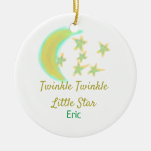 Adorno De Cerámica Twinkle Little Star añada nombre