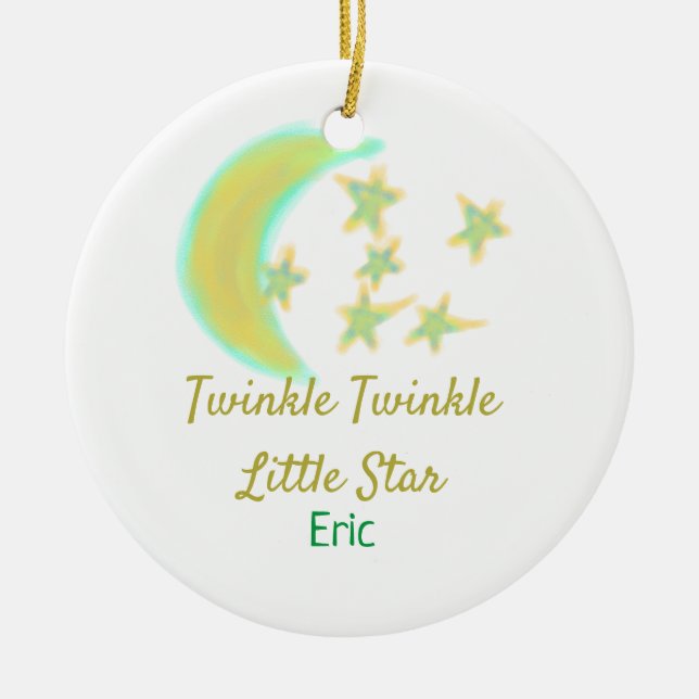 Adorno De Cerámica Twinkle Little Star añada nombre (Frente)