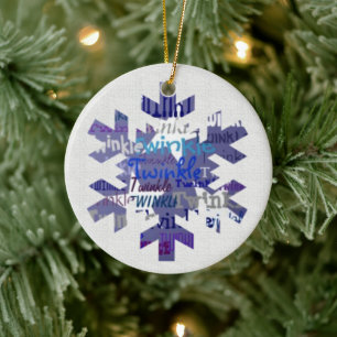 Adorno De Cerámica Twinkle Snowflake