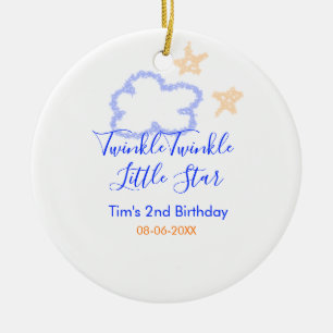 Adorno De Cerámica Twinkle twinkle naranja púrpura de cumpleaños de l