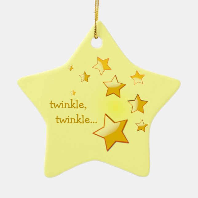 Adorno De Cerámica Twinkle, Twinkle Star Ornament Yellow (Frente)
