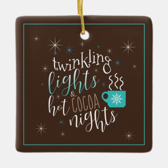 Adorno De Cerámica Twinkling Lights Hot Cocoa Nights ID593 (Anverso)