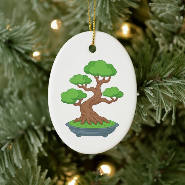 Adorno De Cerámica Twisted Japanese Bonsai Tree (Árbol)