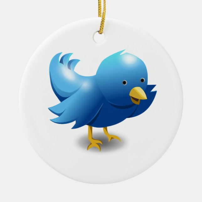 Adorno De Cerámica Twitter BIRD logotipo (Frente)