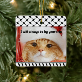 Adorno De Cerámica Two Photo Custom Text Keffiyeh Free Palestine