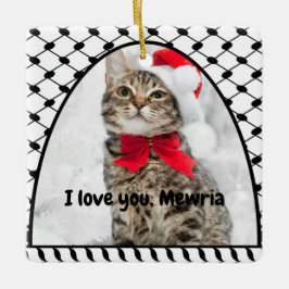 Adorno De Cerámica Two Photo Custom Text Keffiyeh Free Palestine