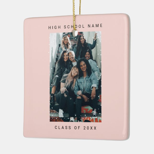 Adorno De Cerámica Two Photo Minimalist Snowfall School College (Izquierda)