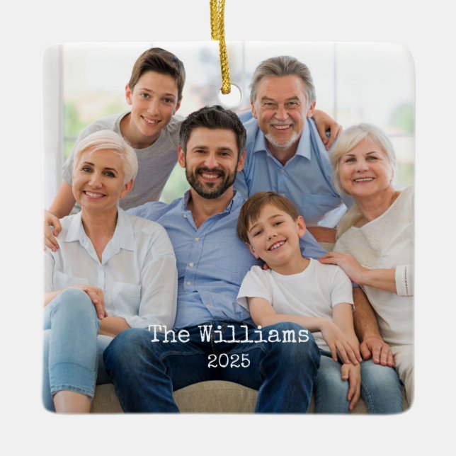 Adorno De Cerámica Two Sided Photo Ornament (Anverso)