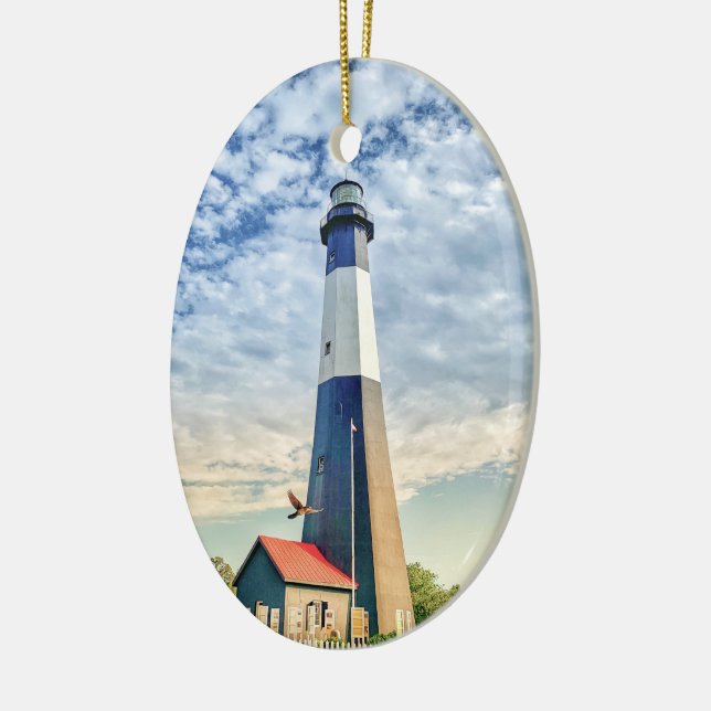 Adorno De Cerámica Tybee Lighthouse Collectible Holiday Ornament (Izquierda)