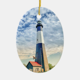Adorno De Cerámica Tybee Lighthouse Collectible Holiday Ornament