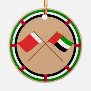 Adorno De Cerámica UAE y banderas cruzadas Dubai