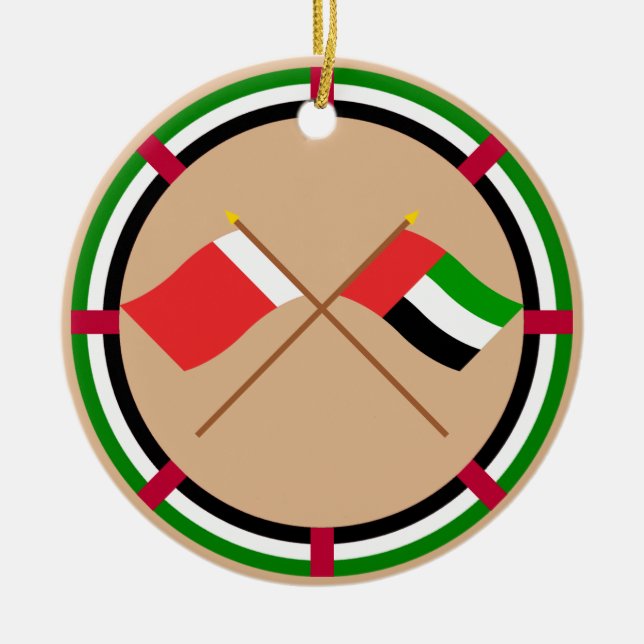 Adorno De Cerámica UAE y banderas cruzadas Dubai (Frente)