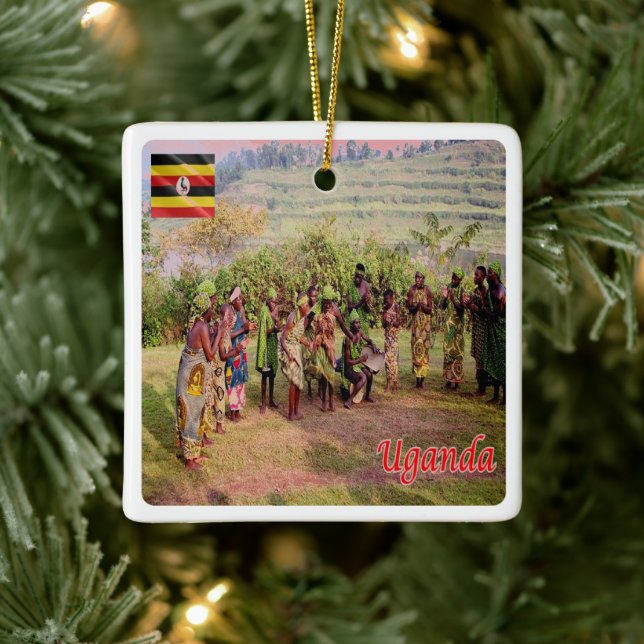 Adorno De Cerámica Uang003 UGANDA, Batwa, África, (Árbol)