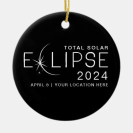 Adorno De Cerámica Ubicación del Personalizado del eclipse solar 2024