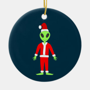 Adorno De Cerámica UFO Ho Padre Personalizado alienígena de Navidad