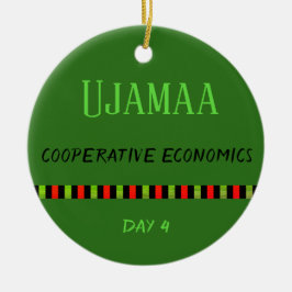 Adorno De Cerámica Ujamaa - Día de Kwanzaa 4 Verde