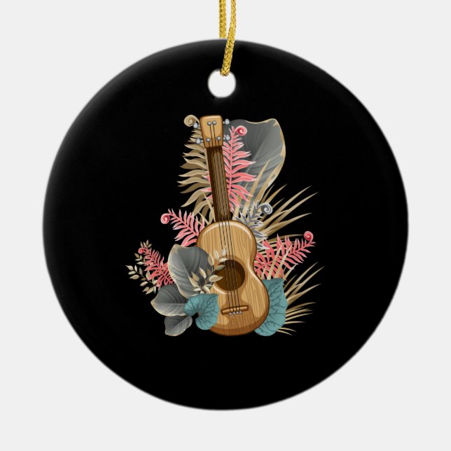 Adorno De Cerámica Uke Ukulele Guitar - Ukulele, guitarrista músico (Frente)