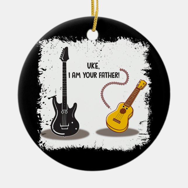 Adorno De Cerámica Ukelele Uke Soy tu padre Guitarra divertida (Frente)