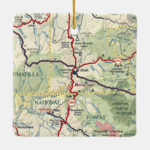 Adorno De Cerámica Ukiah O Mapa