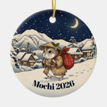 Ukiyo-e Hamster Japonés Personalizado Invierno Chr