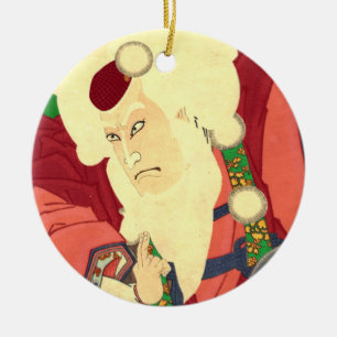 Adorno De Cerámica Ukiyo-e Papá Noel