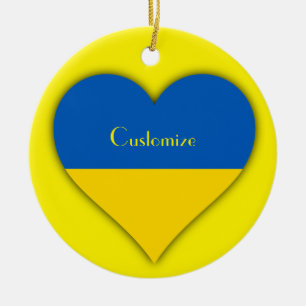 Adorno De Cerámica Ukraine Flag Blue Yellow Thunder_Cove