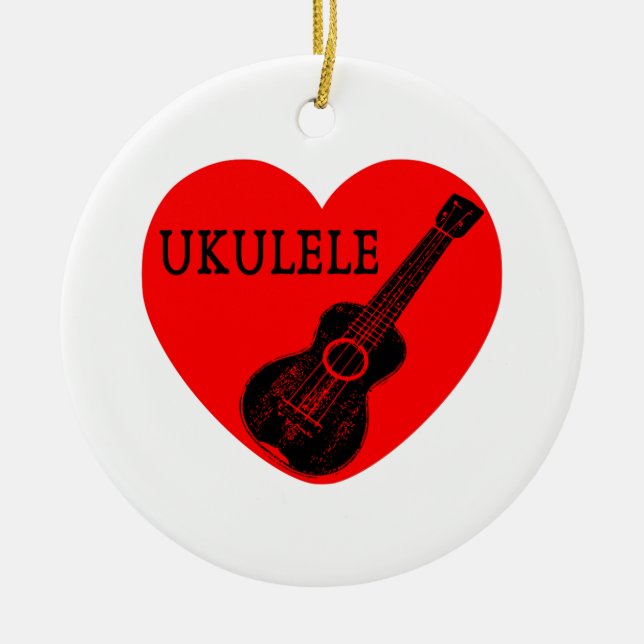 Adorno De Cerámica Ukulele Love (Frente)
