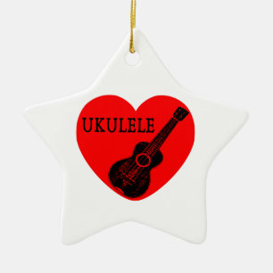 Adorno De Cerámica Ukulele Love