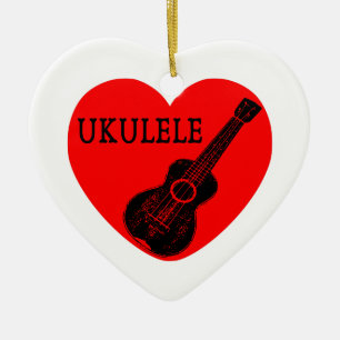 Adorno De Cerámica Ukulele Love